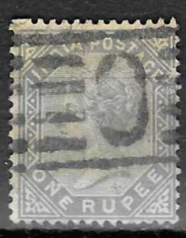 Stamps India 1882 QV 1r grey used SG101 Cover