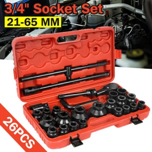 27pcs 3/4" Drive Impact Socket Set Shallow Socket Assortment Metric 21-65mm Tool - Picture 1 of 10