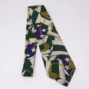 Vintage Polo Ralph Lauren Mens Tie Stars Flag Rope Patriotic 100% Silk USA - Bild 1 von 9