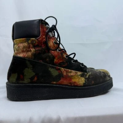 MIA Prepster Botas de Combate Plataforma Botines Con Cordones Estampado Floral Oscuro 7.5 Foto 1 de 4