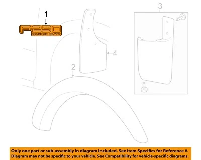 Placa de identificación emblema guardabarros delantero Ford OEM 1999 F-450 Super Duty F81Z16720TA Foto 1 de 2