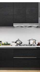 Black Wood Grain Wallpaper Peel & Stick Vinyl Film Contact Paper Self Adhesive - Picture 1 of 4