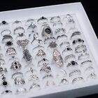 100 Bulk Bohemia Vintage Finger Ring Antique Silver Women Girl Party Jewelry Lot
