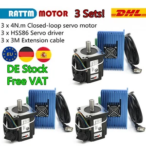 【ES】3x Nema34 CNC 4.5N.m Closed Loop Servo Motor 200Khz 82mm+2Phase HSS86 Driver - Imagen 1 de 16