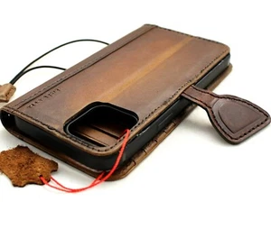 Echt Leder Tasche für Apple iPhone 12 Pro Max Wallet Cover Book Magnet D - Bild 1 von 7