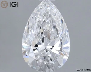 D Color VS1 Clarity 1.00 Carat CVD Lab Grown Diamond IGI Certified PEAR Shape - Picture 1 of 10