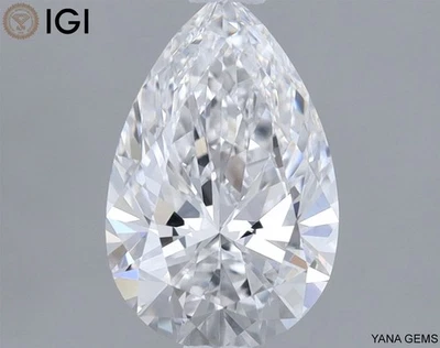 D Color VS1 Clarity 1.00 Carat CVD Lab Grown Diamond IGI Certified PEAR Shape - Image 1 of 4