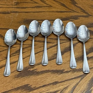 Hampton Silversmiths Stainless 7 Teaspoons Flatware Silverware 6 1/4” - Picture 1 of 9