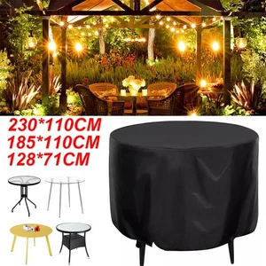 Round Furniture Cover Heavy-Duty Waterproof for Outdoor Garden Patio Table Chair - Picture 1 of 17