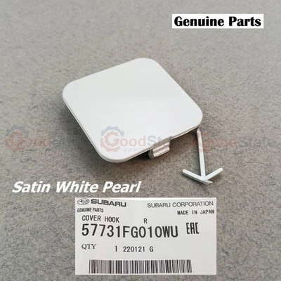 GENUINE Subaru Impreza XV Rear Bumper Tow Hook Eye Cover Satin White Pearl - Image 1 of 3