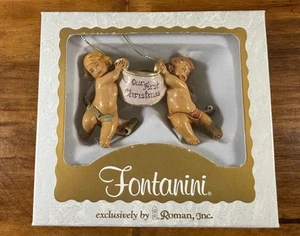 *NUEVO* Fontanini Nuestro Primer Adorno de Navidad Querubines Alados Putti Nuevo en Caja Romano - Imagen 1 de 1