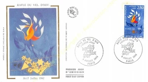 Envelope FDC Silk FRANCE RAFLE DU VEL D'HIV 1995 - Picture 1 of 2