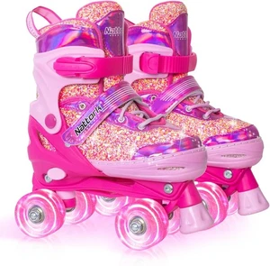 Patines Cuádruples Fluorescentes Ajustables para Niños, 4 Tamaños - Imagen 1 de 9