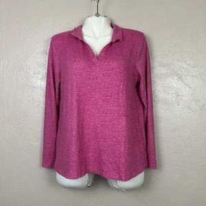 Camisa clásica Anne Klein para mujer M fucsia manga larga cuello confort - Imagen 1 de 14
