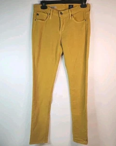 AG Adriano Goldschmied Pants Womens 27 Yellow Corduroy The Stevie Slim Straight - Picture 1 of 11