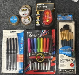 Kombinierter Briefpapier & Kunstbedarf Posten - Stifte, Marker, Washi Tape, Pinsel,  - Bild 1 von 7