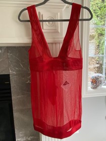 NWT La Perla Red Teddy and Panty Set Size Medium