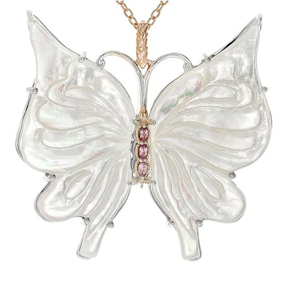 Schicke Perlmutt Schmetterlingshalskette Rose-Gold - Bild 1 von 2