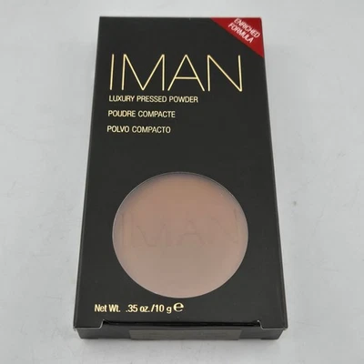 IMAN Luxury Pressed Powder EARTH DEEP (.35oz) NIB Enriched Formula Matte - Image 1 of 4
