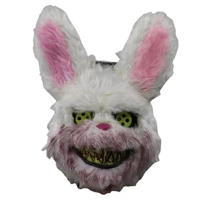 Scary Rabbit Mask Plush AndCosplay Rabbit Head Costume For Halloween Carnival Pi - Picture 1 of 7