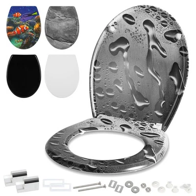 WC Sitz Toilettensitz Abnehmbar mit Absenkautomatik Toilettendeckel Klodeckel - Bild 1 von 4