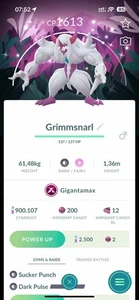 Pokemon G0 - Shiny Grimmsnarl Gigamax - Special BG Go Wild Area 2025 - Bild 1 von 1