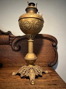 B&H Bradley And Hubbard Brass Table Lamp Antique 18”Ornate 1800’s Victorian - Picture 1 of 13