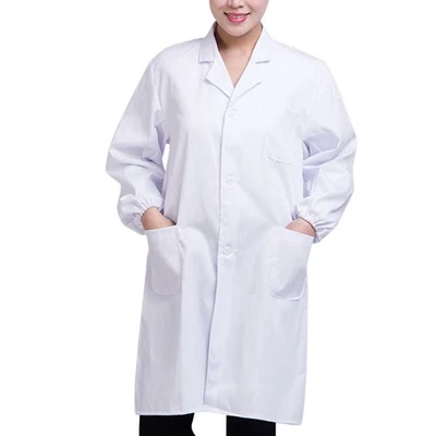 Unisex White Medical Lab Coat – Doctor Nurse Hospital Uniform Long Sleeve S-3XL - Image 1 of 4