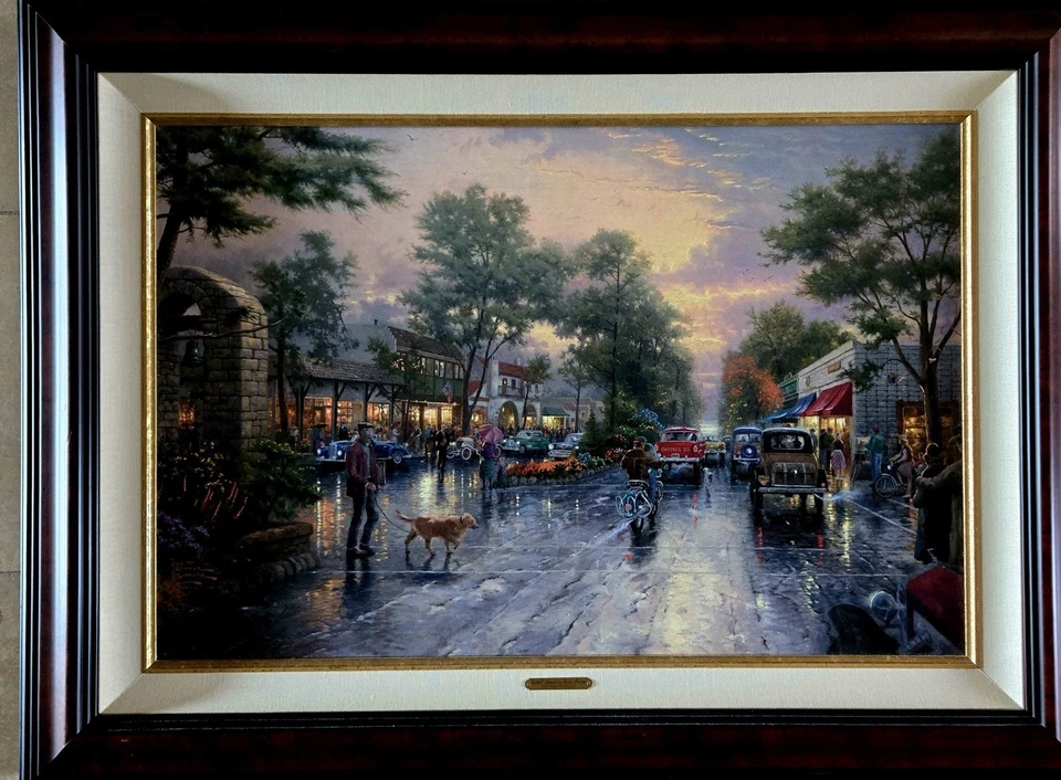 Thomas Kinkade Carmel - Sunset On Ocean Ave edición limitada enmarcado con certificado de autenticidad Foto 1 de 2