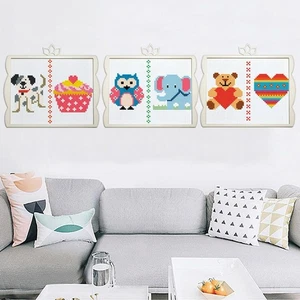 Small Animals Stitch Embroidery Kit 11CT Counted Baby - Picture 1 of 21