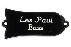 Engraved "Les Paul Bass" Truss Rod Cover for Gibson Bass Guitars 2ply B/W - Picture 1 of 2
