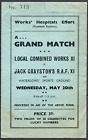 1941 Wartime Football Programme Jack Crayston Arsenal Game For Hospital Effort
