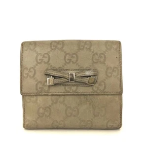 GUCCI Ssima Princy GG Logo Leather Bifold Wallet Ivory/8BE1136 - Picture 1 of 8