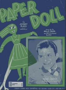 MUÑECA DE PAPEL de Johnny Black partituras vintage 1930 con foto de Frank Sinatra - Imagen 1 de 1
