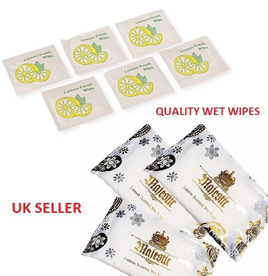 LEMON HAND WIPES CHOICE LARGE/SMALL LEMON SCENTED FRESH MAJESTIC WET WIPES Alcoholfree Fragrant