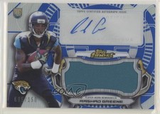 2015 Topps Finest Jumbo Relic Blue Refractor /150 Rashad Greene Rookie Auto RC