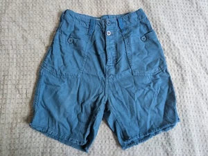 Anthropologie Pilcro Shorts Women 28 Blue Twill Button Fly Stand Up Cotton - Picture 1 of 16