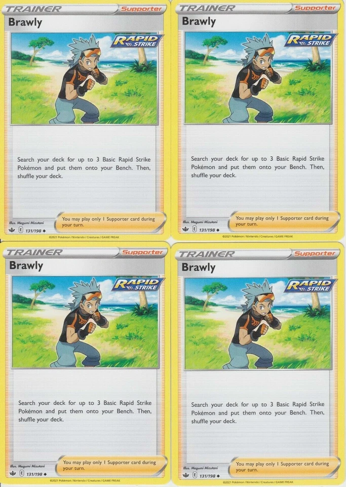 Pokemon - 4x BRAWLY 131/198 -  Chilling Reign - NM/M - New - Image 1 of 1