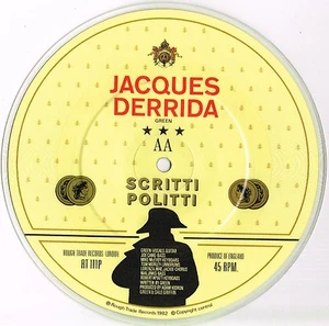 SCRITTI POLITTI jacques derrida/asylums in jerusalem U.K.7" PICTURE DISC 45RPM - Foto 1 di 2