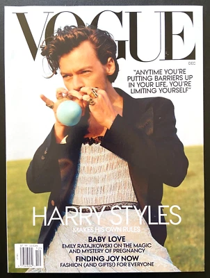 Vogue Magazine Harry Styles December 2020 Sexy Dress One Direction Singer New ! - Image 1 of 3