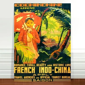 Arte de póster de viaje vintage de Saigón ~ IMPRESIÓN EN LIENZO 8x10" Indo China francesa - Imagen 1 de 1