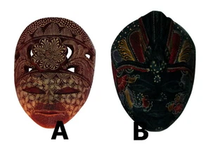 Indonesian Wood Mask, Hand painted wooden Indonesian Mask, wall mask decor, Mask - Bild 1 von 10