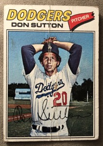 1977 Topps Don Sutton Baseball Card #620 Dodgers Pitcher HOF Low-Grade Creased