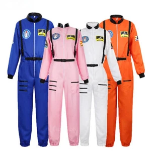 Astronaut Costume Space Suit Costumes Zipper Halloween Costume Plus Size Uniform - Foto 1 di 33