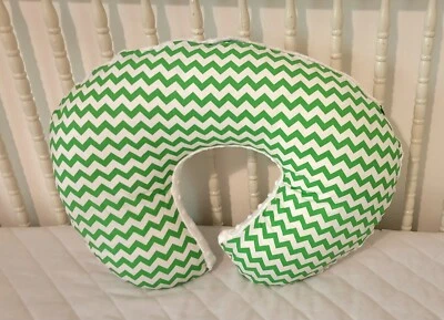 Boppy Pillow Cover Green And White Minky Bubble Dot Back  - Image 1 of 3
