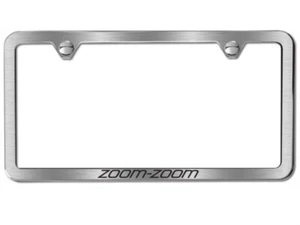 Genuine Mazda Zoom-Zoom License Plate Stainless Steel Frame Brushed Slimline - Picture 1 of 4