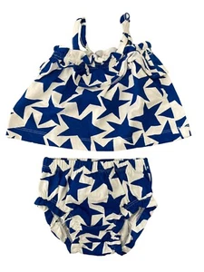 Hanna Andersson Baby Tie Top Bubble Short Set 60 Cm 3-6 Mo NEW - Picture 1 of 5