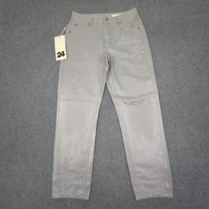 Sass & Bide Jeans Womens 24 Grey Mettalic Shinny Casual Zip Size 24x27 NWT - Picture 1 of 11