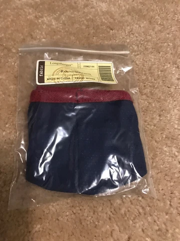 Longaberger Liner, Indigo-Paprika Trim Fits "ROUND BRIGHT" and 2015 Ghoulie Cover