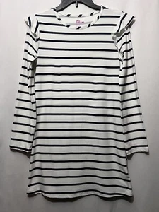 Epic Threads Girls Striped Ruffle Dress White Black Striped Size XL - Picture 1 of 8